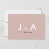 Cartes RSVP minimalistes de mariage (Dos)