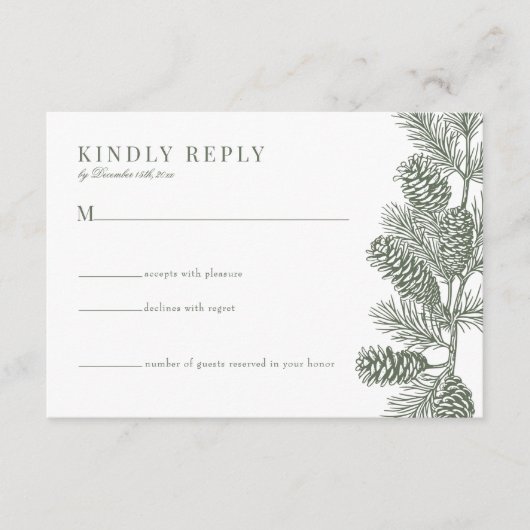 Cartes RSVP minimalistes Rustiques de mariage hive (Devant)