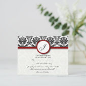 Cartes RSVP Monogramme noir et bordeaux Damas (Debout devant)