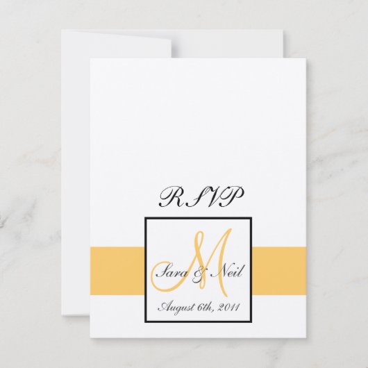 Cartes RSVP Monogramme Tournée Jaune (Devant)