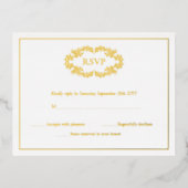 Cartes RSVP monogrammes en or classique élégant (Recto)