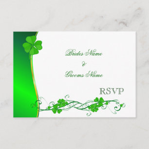 Cartes RSVP Motif Green Lucky Shamrock