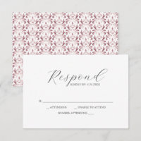 Cartes RSVP Motif rose pâle