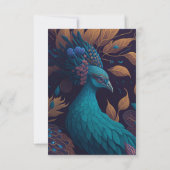 Cartes RSVP musulmanes arabe Paon illustré (Dos)