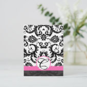 Cartes RSVP-Noir & Blanc Damas Hot Pink Trier (Debout devant)