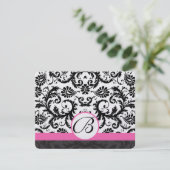 Cartes RSVP-Noir & Blanc Damas Hot Pink Trier (Debout devant)