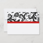 Cartes RSVP-Noir & Blanc Damas Trier Rouge (Dos)