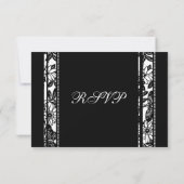 Cartes RSVP Noir & Blanc Élégant Mariage (Dos)