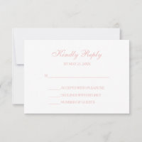 Cartes RSVP noir blanc et rose pâle