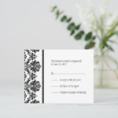 Cartes RSVP noir et blanc Damas (Debout devant)