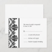 Cartes RSVP noir et blanc Damas (Devant / Derrière)