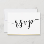 Cartes RSVP Noir Et Blanc Noir Lignes Or (Dos)