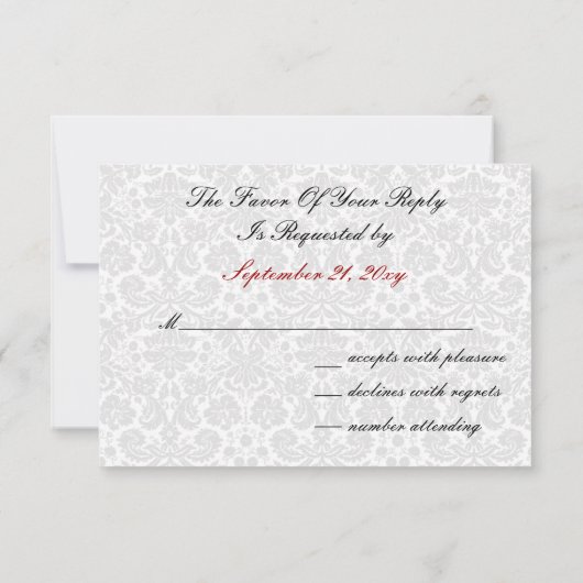 cartes rsvp noir et blanc standard 3,5 x 5 (Dos)