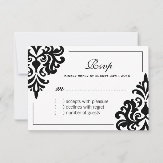 Cartes RSVP noires et blanches (Devant)