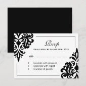 Cartes RSVP noires et blanches (Devant / Derrière)