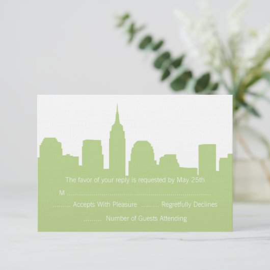 Cartes RSVP NYC Skyline Wedding (Debout devant)