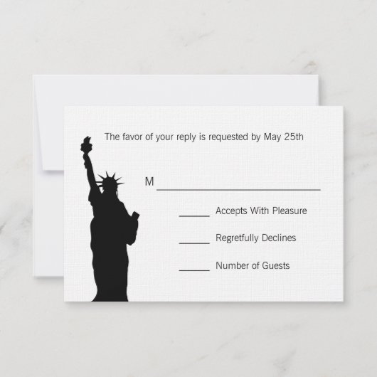 Cartes RSVP NYC Skyline Wedding (Devant)
