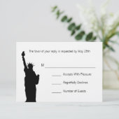 Cartes RSVP NYC Skyline Wedding (Debout devant)