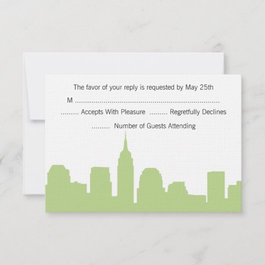 Cartes RSVP NYC Skyline Wedding (Devant)