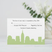 Cartes RSVP NYC Skyline Wedding (Debout devant)