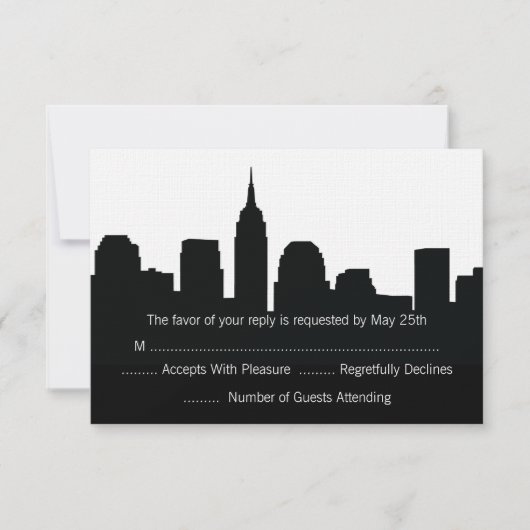 Cartes RSVP NYC Skyline Wedding (Devant)