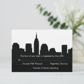 Cartes RSVP NYC Skyline Wedding (Debout devant)
