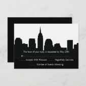 Cartes RSVP NYC Skyline Wedding (Devant / Derrière)