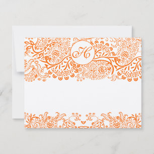 Cartes RSVP - Oiseaux de l'amour Corail Orange Cap