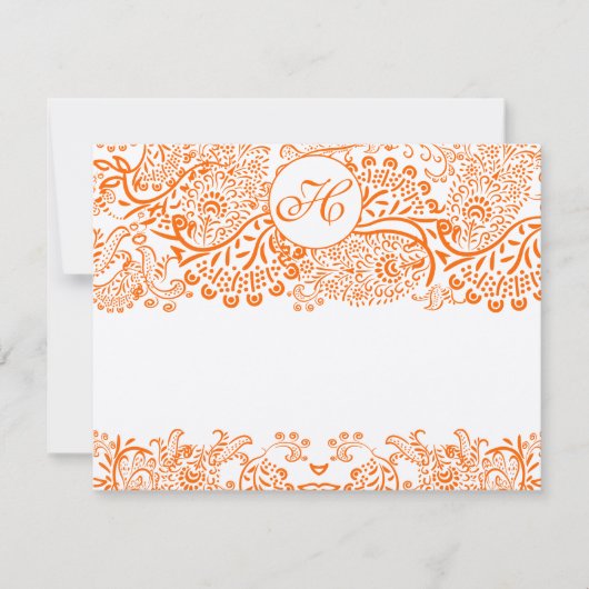 Cartes RSVP - Oiseaux de l'amour Corail Orange Cap (Devant)