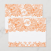 Cartes RSVP - Oiseaux de l'amour Corail Orange Cap (Devant / Derrière)