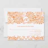 Cartes RSVP - Oiseaux de l'amour Corail Orange Cap (Dos)