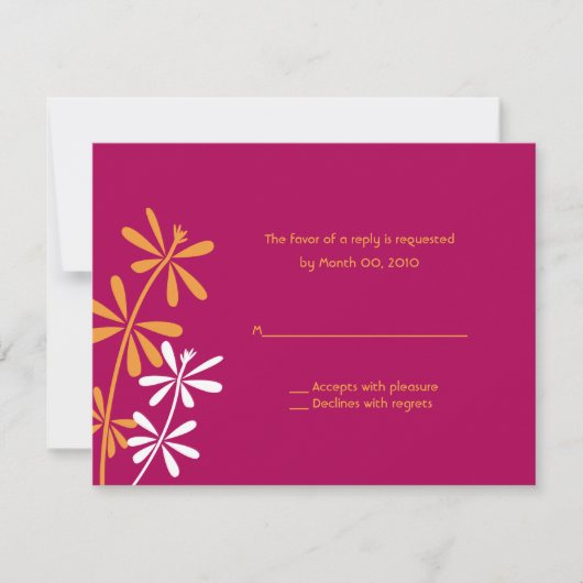 Cartes RSVP Orange et Fuschia (Devant)