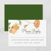 Cartes RSVP Orange Floral (Devant / Derrière)