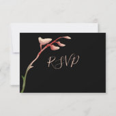 Cartes RSVP Orchidée Lady Slipper Rose (Dos)