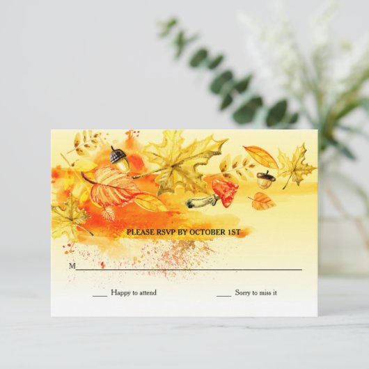 Cartes RSVP Palette Automne (Debout devant)