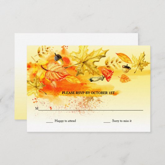 Cartes RSVP Palette Automne (Devant / Derrière)