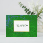 Cartes RSVP personnalisées Blue Green Pine (Debout devant)
