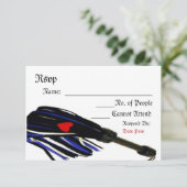 Cartes RSVP personnalisées de la tige en cuir (Debout devant)