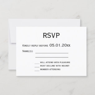 Cartes RSVP personnalisées De Mariage Gay Noir Et 