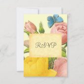 Cartes RSVP personnalisées pour Rose et Jaune (Devant)
