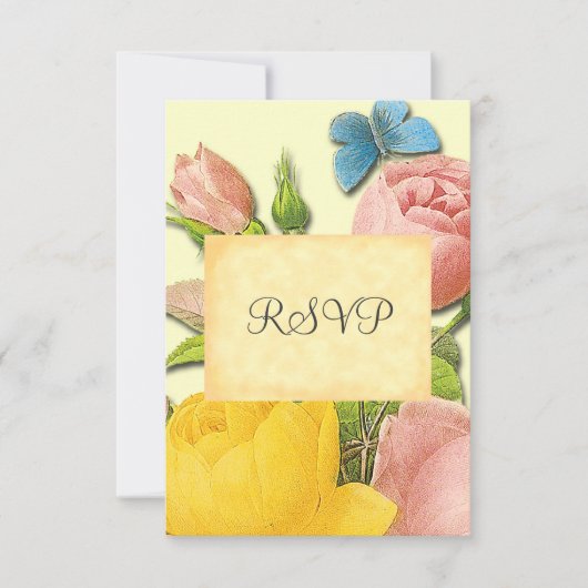 Cartes RSVP personnalisées pour Rose et Jaune (Devant)