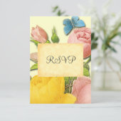 Cartes RSVP personnalisées pour Rose et Jaune (Debout devant)