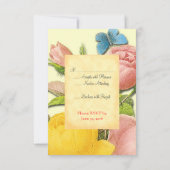 Cartes RSVP personnalisées pour Rose et Jaune (Dos)