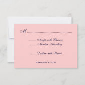 Cartes RSVP personnalisées Swan et Rose (Dos)