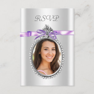 Cartes RSVP photo violet lavande