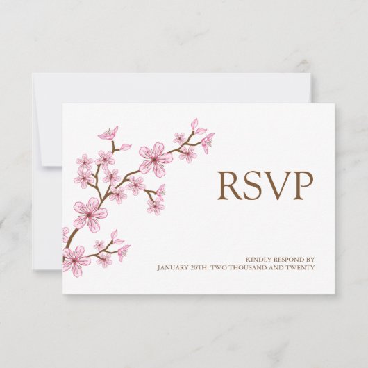 Cartes RSVP PInk Blossoms (Devant)