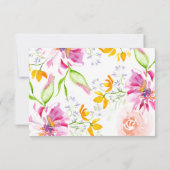 Cartes RSVP Pink Floral Patal (Dos)