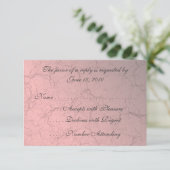 Cartes RSVP Pink Grunge Damask (Debout devant)