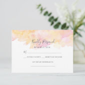 Cartes RSVP Pink & Peach Watercolor (Debout devant)