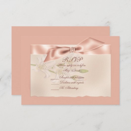 Cartes RSVP Pink Satin (Devant / Derrière)